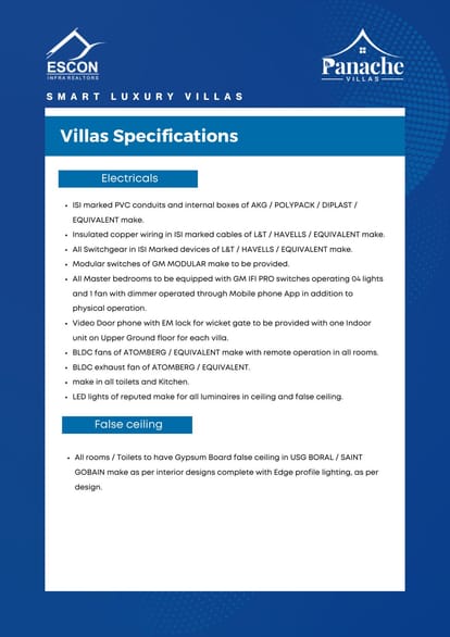 Escon Panache Premium villas Brochure Image 5