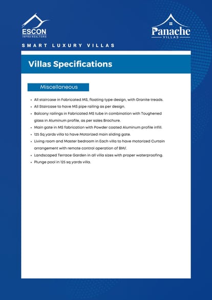 Escon Panache Premium villas Brochure Image 7