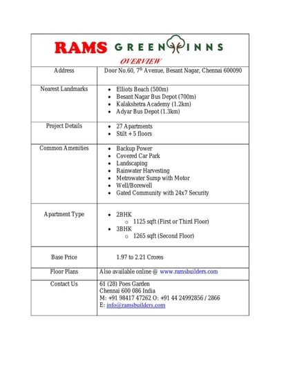 Rams Green Inns Brochure Image 2
