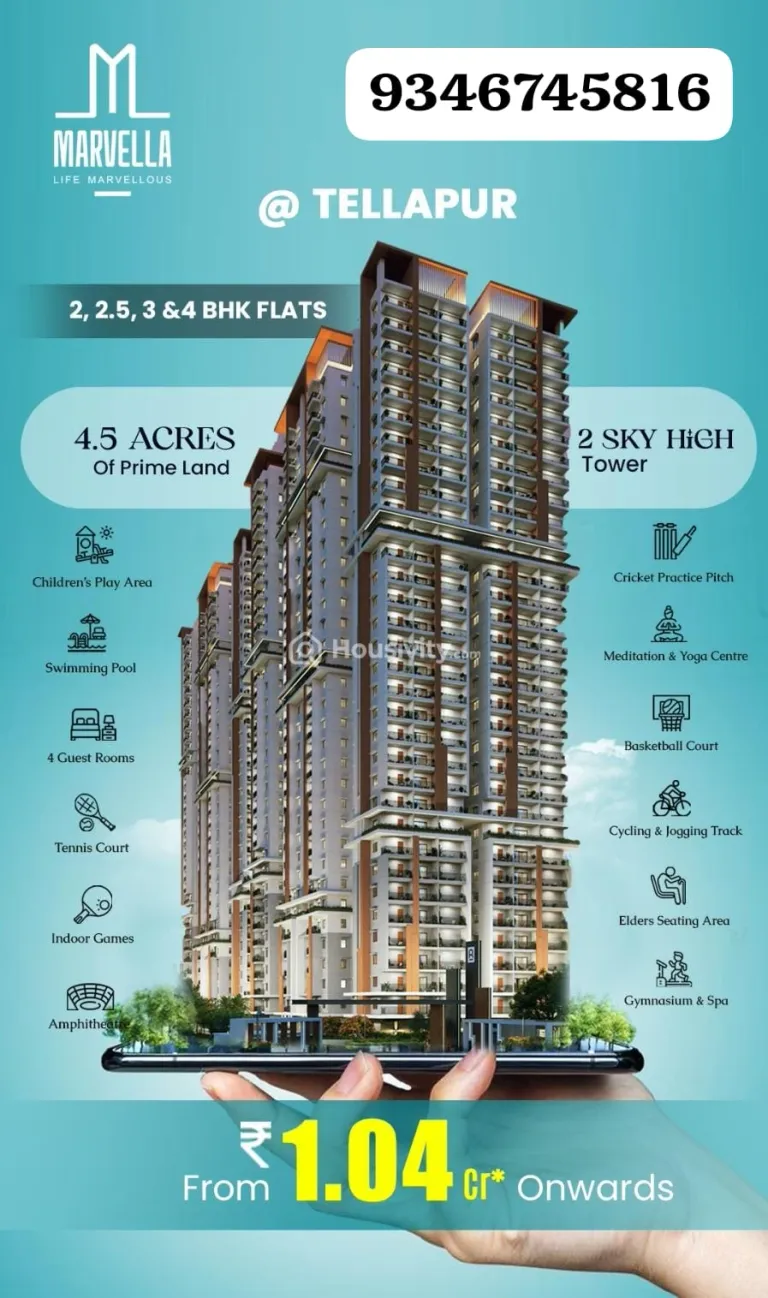 2, 2.5, 3, 4 BHK Flat for Sale in Tellapur, Hyderabad Image 1