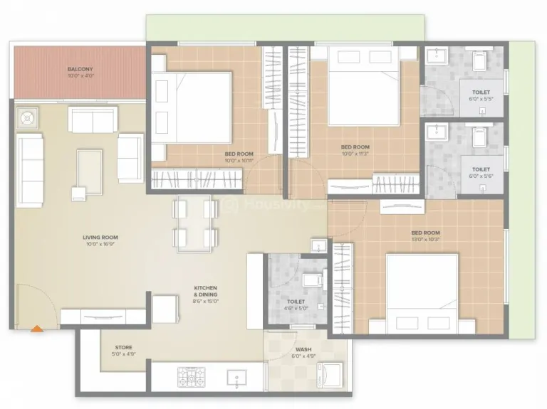 2, 3 BHK Flat for Sale in Sargasan, Gandhinagar Image 7