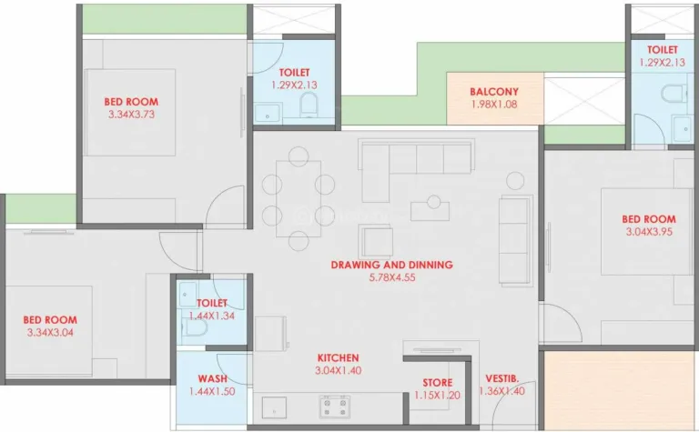 2, 3 BHK Flat for Sale in Kudasan, Gandhinagar Image 4