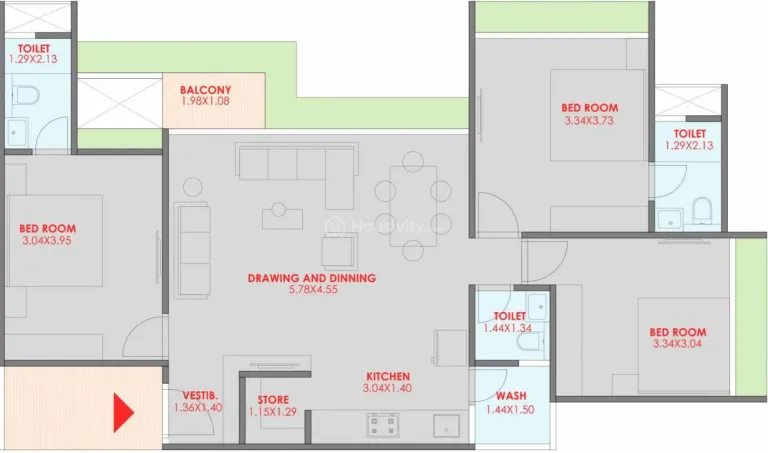 2, 3 BHK Flat for Sale in Kudasan, Gandhinagar Image 5