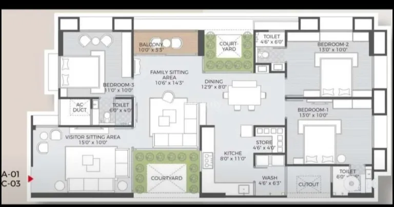 3 BHK Flat for Sale in Sargasan, Gandhinagar Image 2