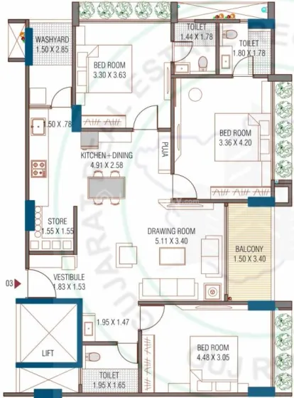 3 BHK Flat for Sale in Randesan, Gandhinagar Image 10