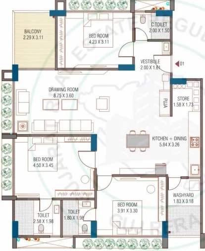 3 BHK Flat for Sale in Randesan, Gandhinagar Image 12