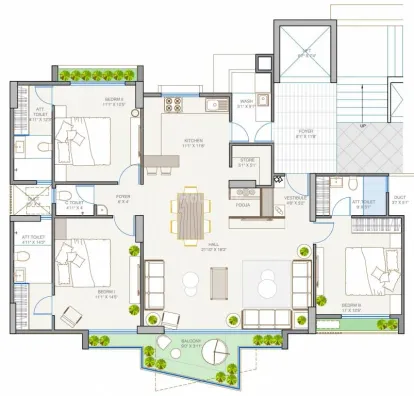 3, 4 BHK Flat for Sale in Sargasan, Gandhinagar Image 14