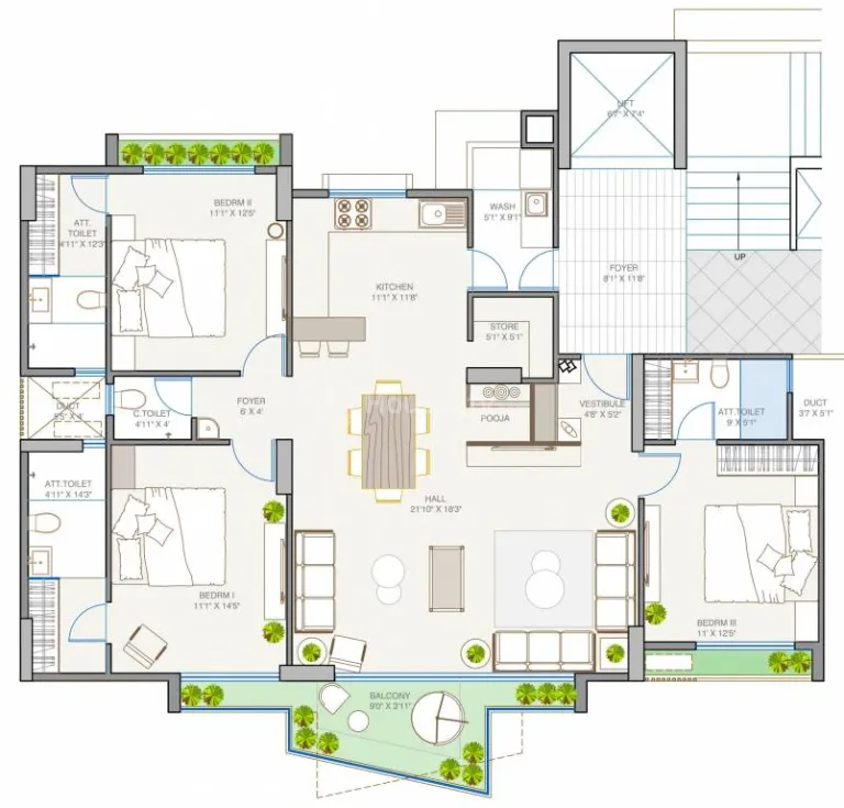 3, 4 BHK Flat for Sale in Sargasan, Gandhinagar Image 14