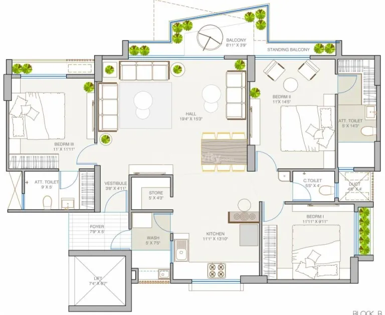 3, 4 BHK Flat for Sale in Sargasan, Gandhinagar Image 16