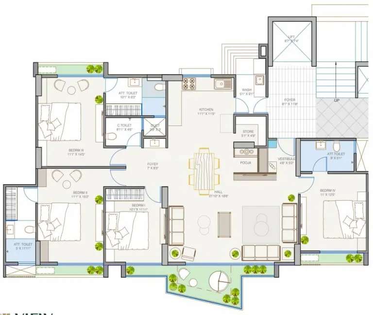 3, 4 BHK Flat for Sale in Sargasan, Gandhinagar Image 17