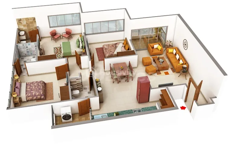 3 BHK Flat for Rent in Kudasan, Gandhinagar Image 1