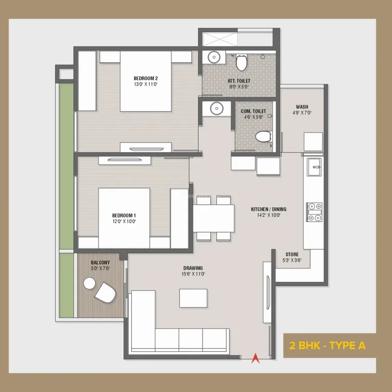 2 BHK Flat for Sale in Sargasan, Gandhinagar Image 2