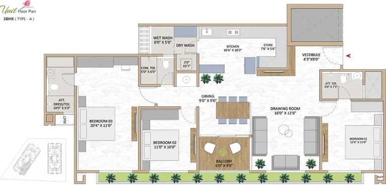3 BHK Flat for Sale in Sargasan, Gandhinagar Image 2