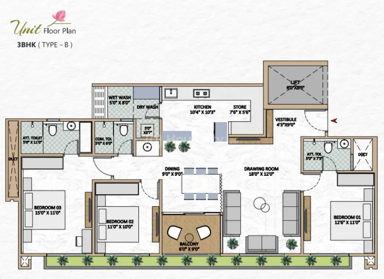 3 BHK Flat for Sale in Sargasan, Gandhinagar Image 1