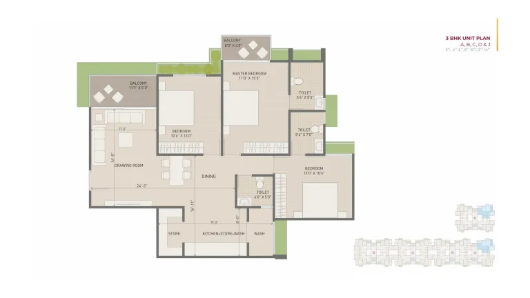 2, 3 BHK Flat for Sale in Sargasan, Gandhinagar Image 5