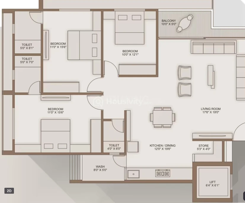 3, 4 BHK Flat for Sale in Kudasan, Gandhinagar Image 1