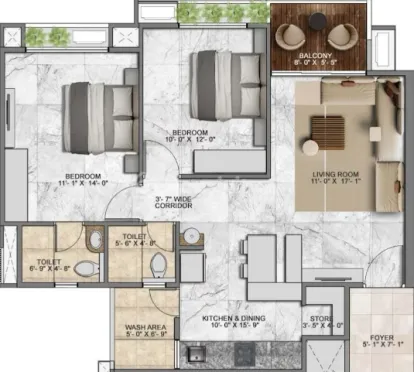 2, 3 BHK Flat for Sale in Kudasan, Gandhinagar Image 4