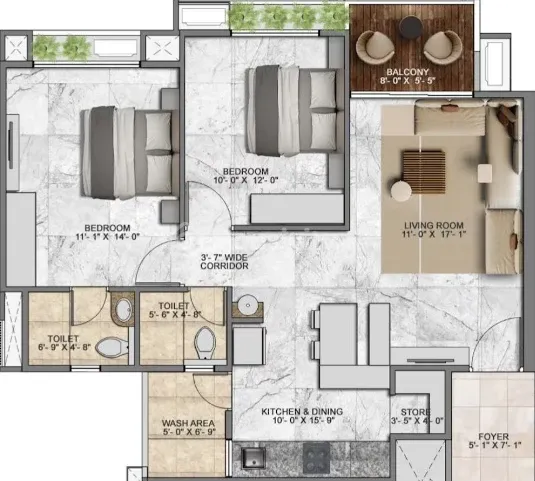 2, 3 BHK Flat for Sale in Kudasan, Gandhinagar Image 4