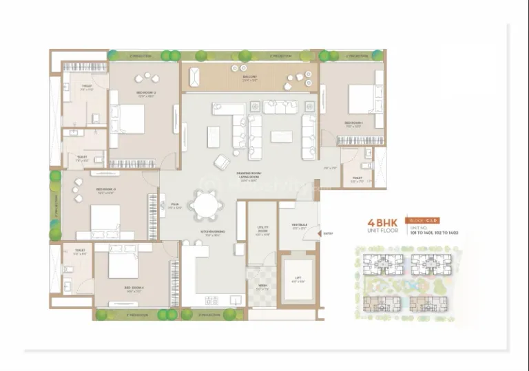 3, 4 BHK Flat for Sale in Kudasan, Gandhinagar Image 5