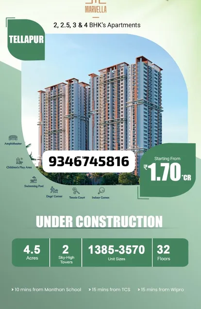 2 BHK Flat for Sale in Tellapur, Hyderabad Image 1