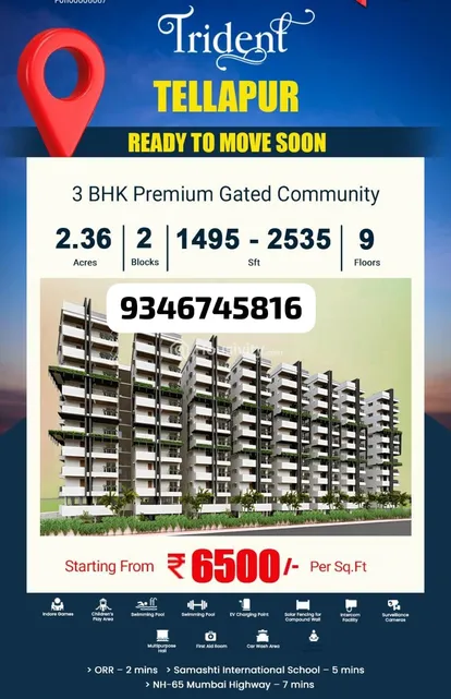 3 BHK Flat for Sale in Tellapur, Hyderabad Image 1