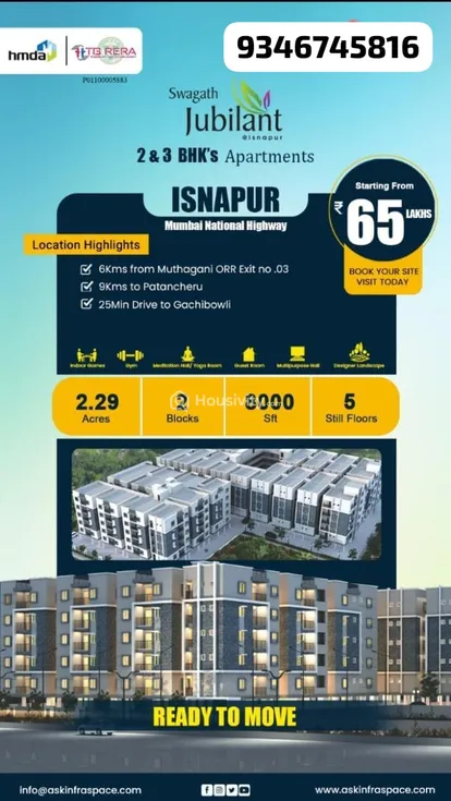 2 BHK Flat for Sale in Isnapur, Hyderabad Image 1