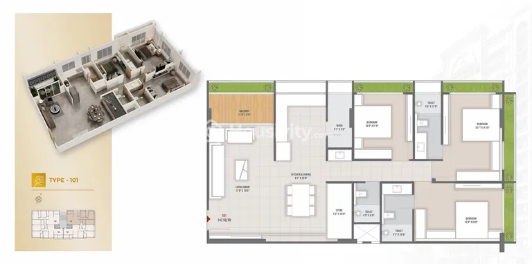 3 BHK Flat for Sale in Paldi, Ahmedabad Image 4