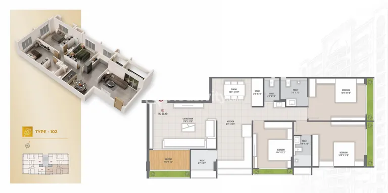 3 BHK Flat for Sale in Paldi, Ahmedabad Image 5