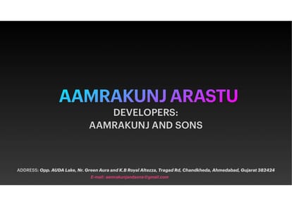 Aamrakunj arastu Brochure Image 1