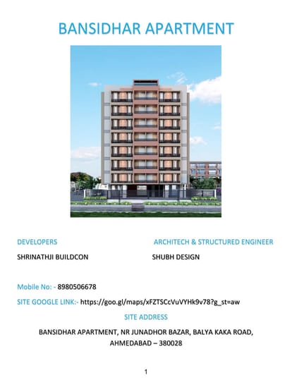 Bansidhar Appartment Brochure Image 1