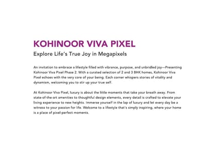 Kohinoor Viva Pixel Brochure Image 3