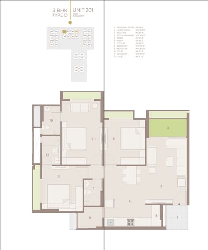 1761 Sqft 3 BHK For Sale Brochure Image 13