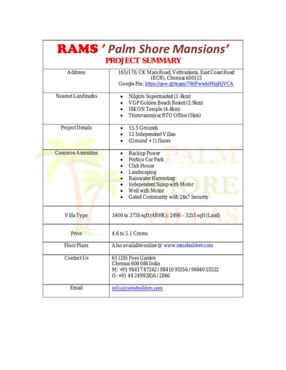Rams Palm Shore Mansions Brochure Image 2
