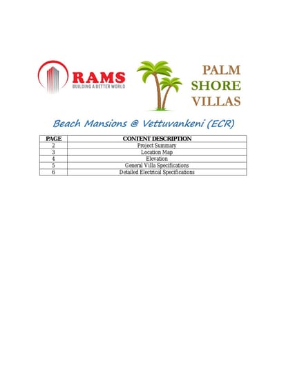 Rams Palm Shore Mansions Brochure Image 1