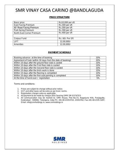 SMR Vinay Casa Carino Brochure Image 1